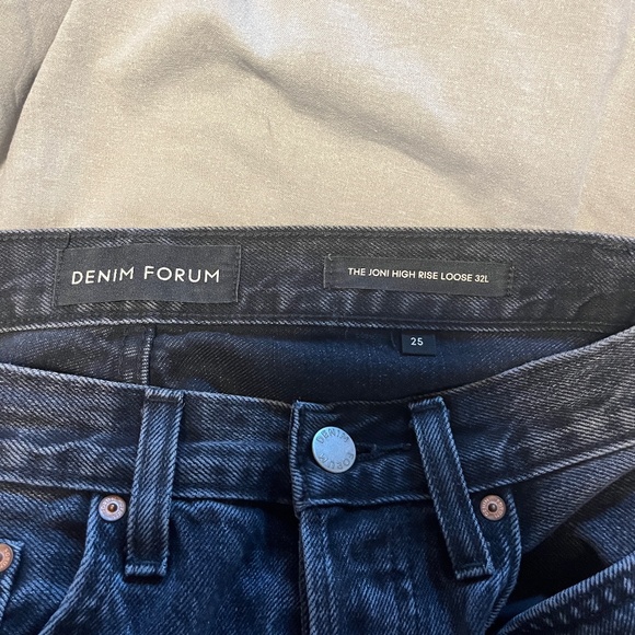 Denim Forum "The Joni" High Rise Loose Dark Denim Jeans sz 25 32L - Picture 2 of 2